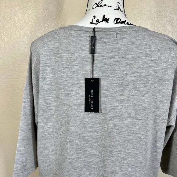 Romeo & Juliet Couture grey sweatshirt women relax fit 3/4 sleeve size M - Picture 8 of 11